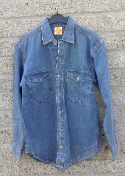 [spijker, blouse, western-Donkerblauw-M] Sprijkerblouse (Donkerblauw)