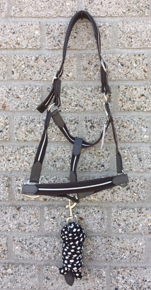 [halsterset-bruin-Shet] Halsterset luxe bruin  (Shet)