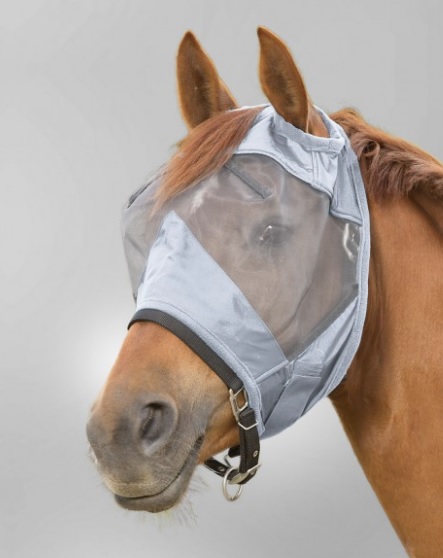 Vliegenmasker zonder oren (zilvergrijs, Full)